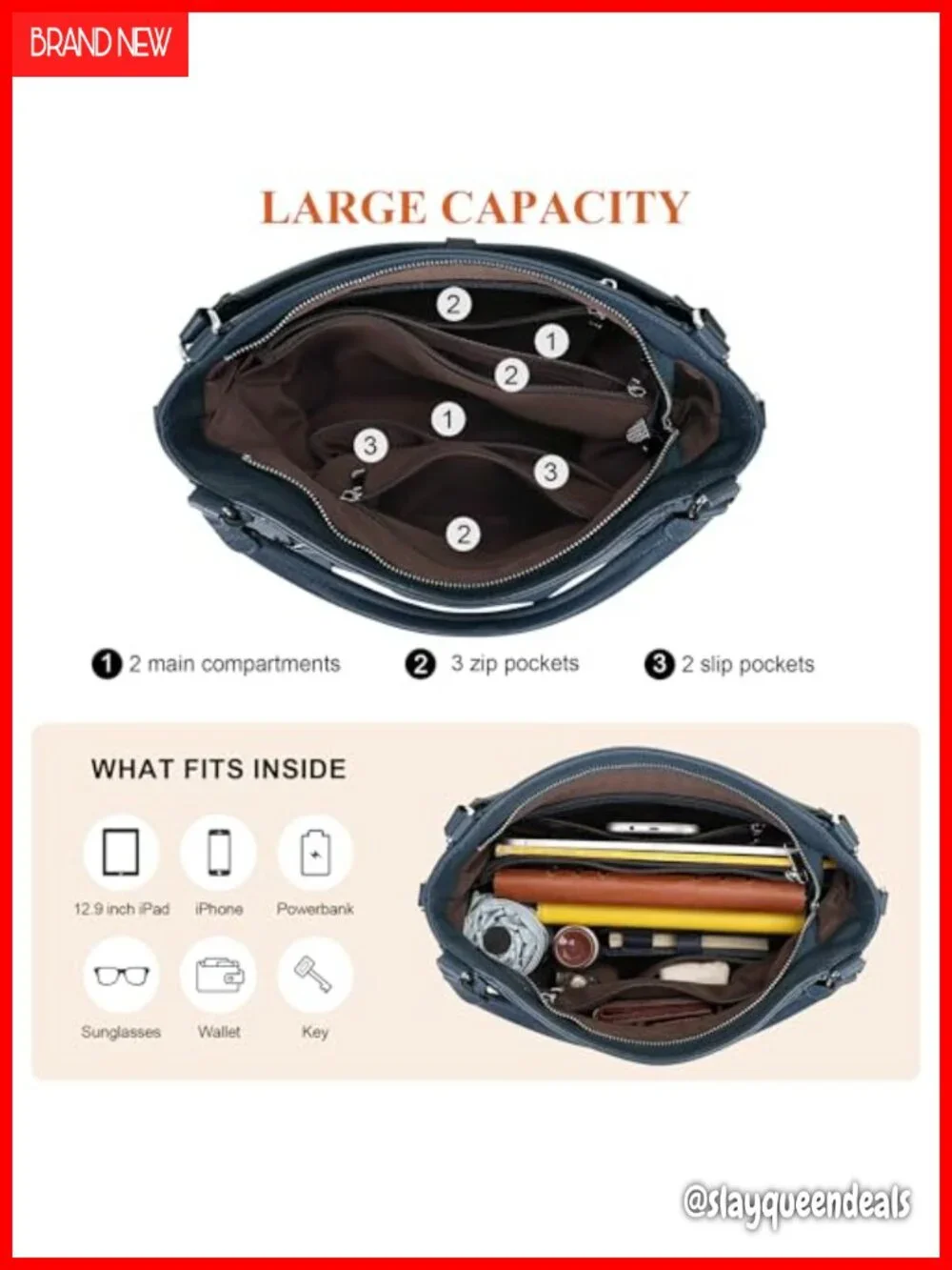 Genuine Leather Soft Large Crossbody Hobo Bag